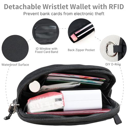 FUVLIFE Clip and Go Strap for Phone with Wallet Crossbody Lanyard (Black) - color: Black