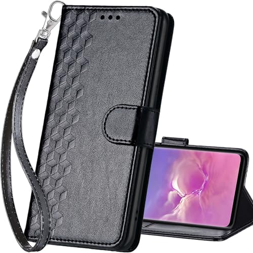 for Samsung Galaxy S10 Wallet case, Black-Cube | 3 Card Holders, Kickstand, Shockproof TPU Shell, PU Leather, Magnetic Closure, Protective Flip Folio Cover, Women - color: 4