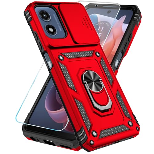 SunStory for Motorola Moto G Play 4G 2024 Case with Kickstand,Red - color: Red
