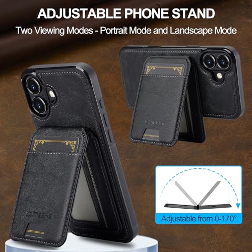 L3 2 in 1 Detachable Leather Wallet and Phone Cases Compatible with iPhone 17 Case with Card Holder RFID Blocking, Compatible with Magsafe Charging 6.3 Kickstand (Black, IP 17) - color: Black, size: 6.3 inches