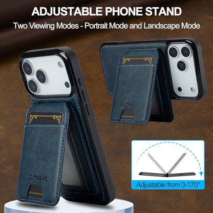 L3 2 in 1 Detachable Leather Wallet and Phone Cases Compatible with iPhone 17 Pro Max Case with Card Holder RFID Blocking, Compatible with Magsafe Charging 6.9 Kickstand (Blue, IP 17 Pro Max) - color: Blue, size: 6.9