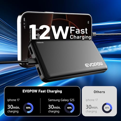 Portable Charger Power Bank 10000mAh, USB C in&Out Fast Charging Battery Pack Portable Phone Charger Quick Charge for iPhone 15/14/13/12, Galaxy S23/22, Pixel Heated Vest and etc (Black) - color: c-Black