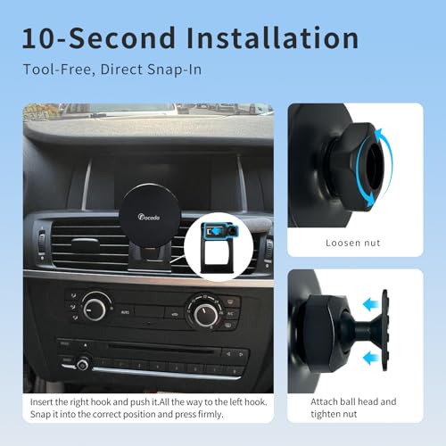 Car Phone Holder for BMW X3 F25 2011–2017 / BMW X4 F26 2014–2017 Accessories, Magnetic Car Phone Mount with Upgraded 360° Metal Ball Joint, Phone Holder for iPhone 12–17 Series and Most Smartphones - size: Magnetic holder-Metal Ball Joint