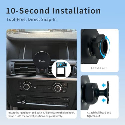 Car Phone Holder for BMW X3 F25 2011–2017 / BMW X4 F26 2014–2017 Accessories, Magnetic Car Phone Mount with Upgraded 360° Metal Ball Joint, Phone Holder for iPhone 12–17 Series and Most Smartphones - size: Magnetic holder-Metal Ball Joint