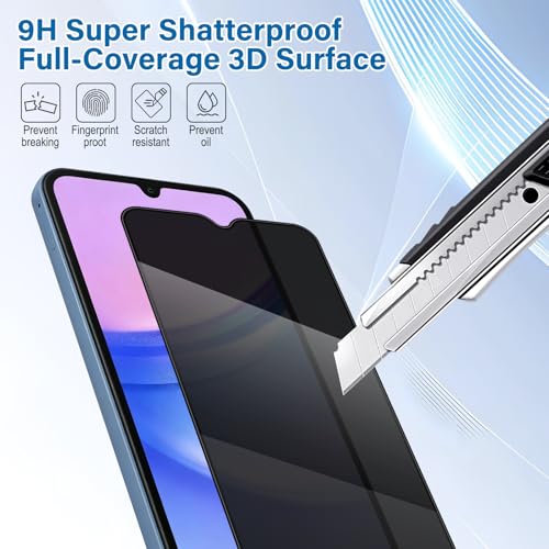 Screen Protector For Samsung Galaxy A15 5G (3-Pack), Tempered Glass Privacy - color: Galaxy A15 5G