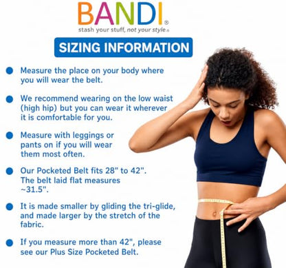 BANDI Running Belt for Women & Men – USA Made No-Bounce Adjustable Waist Pack & Secure Fanny Pack – Fits All Phones, Gels & Essentials – Zipper-Free, Medical Device Friendly - color: Laurel