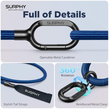 SURPHY Phone Lanyard Crossbody, Phone Strap Crossbody with 2 Tether Tabs - color: Blue