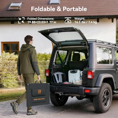200W Portable Solar Panels ETFE Material 24V MC4 Cable & XT60 Anderson DC - size: 200W