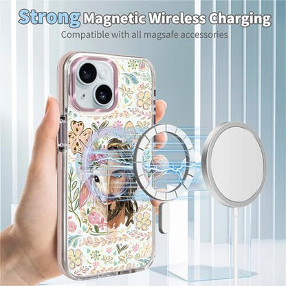 VisEnt Clear Case for iPhone 15, Magnetic Phone Case, Transparent Slim Cover, Military Grade Protection, Shockproof, Anti-Yellowing, Scratch Resistant, Christian Jesus Lamb - color: Christian Jesus Lamb, size: Iphone 15