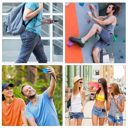 Hovmwey Stretchy Phone Lanyard Tether, 2 Pack Phone Leash Anti-theft Phone Strap for Anti-drop Outdoor Hiking Cycling Climbing Universal for Most Cell Phones, Smoky Violet - color: Smkoy Violet