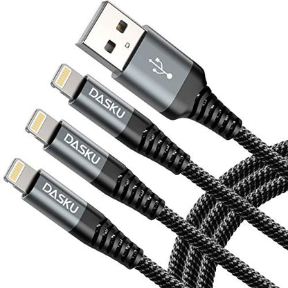 iPhone Charging Cable [MFi Certified] Long USB A Lightning Cable 10FT 3Pack - color: Black, size: 10FT, style: USB A