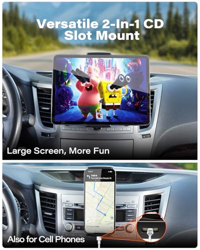 APPS2Car Sturdy CD Slot Tablet Car Mount Holder for 4.7-11" iPad iPhone - style: 1st Generation