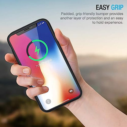 Battery Case for iPhone X/XS, Enhanced 10000mAh Portable Protective Wireless Charging Case Support Carplay Compatible with iPhone X/XS (5.8 inch) Rechargeable Extended Battery Charger Case (Black) - size: iPhone X/XS