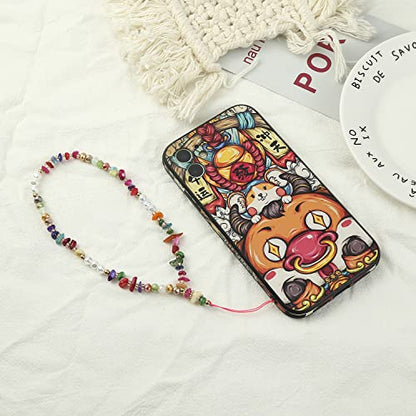 6PCS Beaded Phone Charms Strap Fruit Star Faux Pearl Rainbow Beads Phone Chains Beaded Lanyard for Camera Key Wallet Valentines Day Gifts for Her Women - style: Style3-4