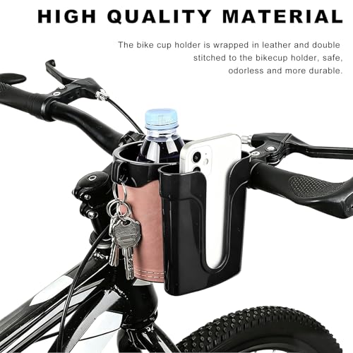 Bike Cup Holder, Bicycle Handlebar Water Bottle Holders with Cell Phone Keys Holder, Universal Drink Bottle Cage for Bike Motorcycle Scooter Stroller Walker Wheelchair (Black & Light Pink) - color: Black & Light Pink