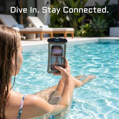 2 Pack Waterproof Phone Pouch Underwater Dry Bag Ultra-Clear Dual-Sided Touchscreen Case with Lock Seal for Swimming Snorkeling & Beach-Pink-Black - color: Pink-Black