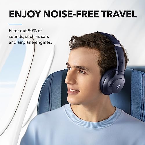 Soundcore by Anker Q20i Hybrid Active Noise Cancelling Headphones, Blue - color: Blue