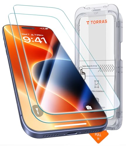 TORRAS Unbreakable 2-Pack for iPhone 17 Pro Max Screen Protector, 6.9" | Military-Grade Shatterproof, Ultimate Durable Tempered Glass, Anti-Scratch, 100% Ultra Clarity, Invisible Fit, Bubble-Free - size: iPhone 17 Pro Max （6.9 inch）