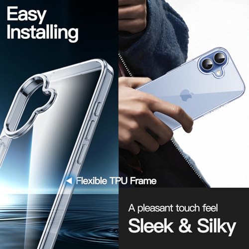 JETech Case for iPhone 17, Anti-Yellowing, Mist Blue | Shockproof Protection, Scratch Resistant Hard PC Back, Durable Transparent TPU Bumper - color: Mist Blue, size: iPhone 17