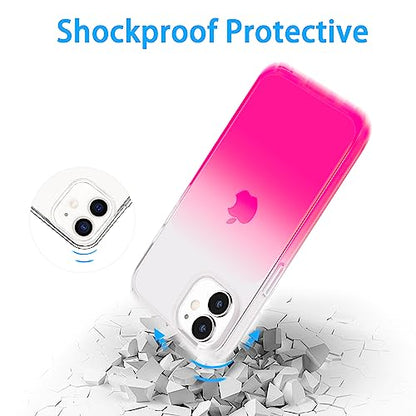 JJGoo Compatible with iPhone 12 mini Case, Soft Transparent Shockproof Protective Slim Thin Bumper Phone Cover, Gradient Pink - color: Gradient Pink