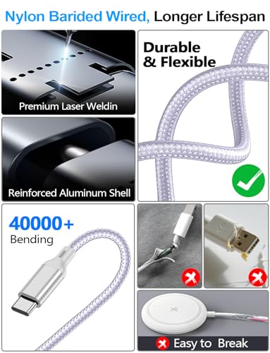 4-in-2 Multi Charging Cable for Apple Watch Charger/iPhone/Samsung Charger - color: 1-Purple, size: 1.2M