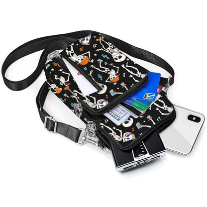 BIAOTIE Lightweight Small Crossbody bags Cell Phone Purses Travel Pouch Shoulder Bag for Women - color: Black-skeleton