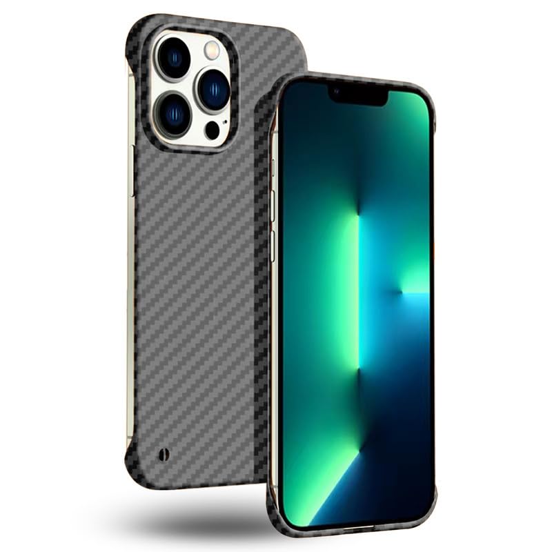 GRECAZO Ultra Thin Carbon Fiber Texture Case for iPhone 15 Pro Max, Black | Frosted Skin-Like Soft Touch Matte Hard PC Back Cover, Slim Fit Lightweight Frameless Borderless Minimalist Design, 6.7 Inch - size: iPhone 15 Pro Max