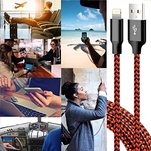 USB to Lightning Cable, 5 Pack iPhone Charger Fast Charging Cord (BlackRed) - color: Black Red, style: USB-A to L