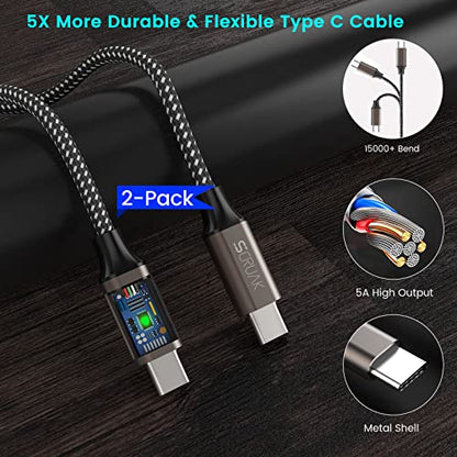 S25 S26 Ultra Charger Type C, SCRUAK 45W Super Fast USB-C Wall/Car Charger - size: 6.6FT+6.6FT