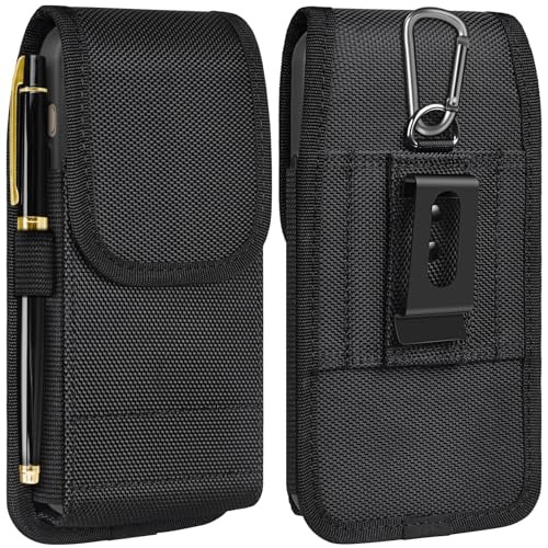 Cell Phone Holster with Card Holder Pouch Belt Clip Men for iPhone 17 Pro Max Samsung Galaxy S25 S24 S23 S22 S21 S20 Ultra A16 A15 A14 A13 A55, XL-Black - color: Black, size: XL