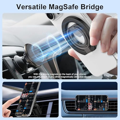 Magnetic Phone Ring Holder for iPhone 17 Pro Max Air 16e 16 15 14 Pro Max - color: black
