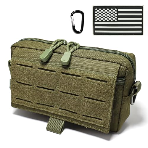 Tactical Molle Admin Pouch Compact Utility EDC Tool Bag Phone Pouches Fanny Waist Pack Bag Belt Pouch Small First Aid Kit - color: Green New