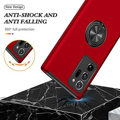 for Samsung Galaxy Note 20 Ultra Case With Self Healing Flexible TPU Screen Protective [2 Pack], Military Grade Invisible Kickstand for Note 20 Ultra 5G - Red - color: YX-Red