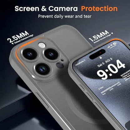 Magnetic Case for iPhone 13 Pro 6.1-Inch, [Compatible with Magsafe][Full Camera Protection] Ultra Slim Translucent Matte Shockproof Protection Phone Cover-Grey - color: Grey, size: iPhone 13 Pro