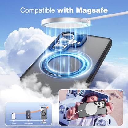 for Samsung Galaxy S26 Ultra Case with 360° Spin Stand,Black | 360° Spin Magnetic Ring Stand,Compatible with Magsafe,Military Protection Phone Case - color: Black, size: Samsung Galaxy S26 Ultra