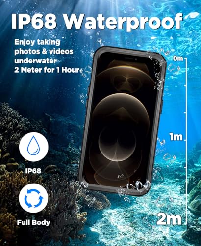 Beeasy for iPhone 12 Pro Waterproof Case [Compatible with Magsafe] [Built-in Screen Protector], 360 Full Body Heavy Duty Phone Case, Military Grade Shockproof Dustproof,Magnetic Black - size: iPhone 12 Pro (6.1")