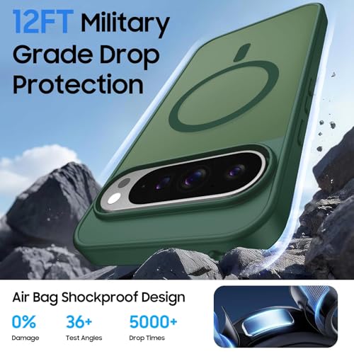 Magnetic for Google Pixel 10/Pixel 10 Pro Wallet Case Card Holder﻿ | Compatible with MagSafe, Shockproof Phone Cover with Detachable RFID Blocking Card Slot, Green - color: Green, size: Pixel 10/10 Pro