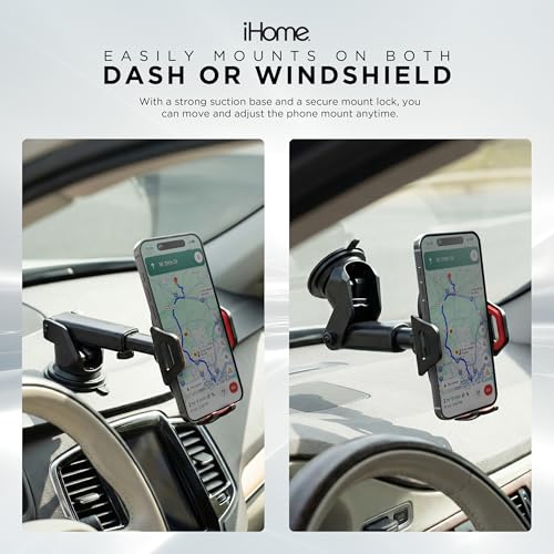 iHome Car Mount, Dashboard/Windshield/Vent Mount, Swivel Neck, Silicone Grip, Adjustable Mount Arm with Suction Cup Base (Adjustable Arm Car Mount) - style: Adjustable Arm Car Mount