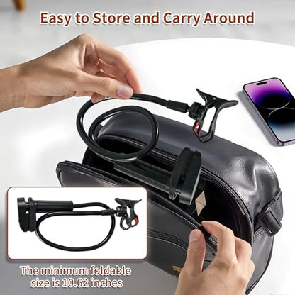 Gooseneck Phone Holder for Bed - Cell Phone Mount Clamp Clip, 360° Flexible Arm, Compatible with iPhone 17 16 15 14 13 12 11 Pro Max Xs Xr X8, Overhead Mount for Desk Phone Holder for 4–7" Smartphones - color: Clamp Mount