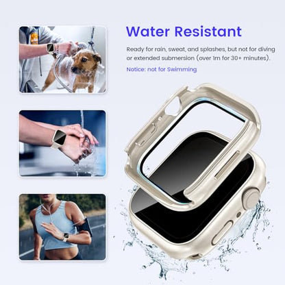 Goton Privacy Waterproof Case for Apple Watch Series 11/10 46mm - color: Starlight, size: 46mm