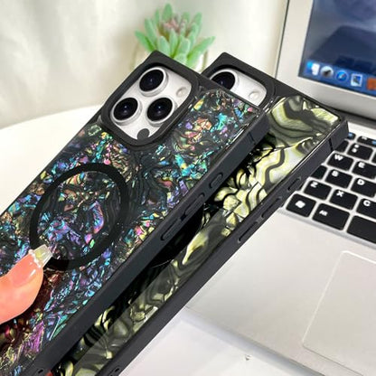 AIGOMARA Magnetic Rectangle for iPhone 16 Pro Case, Abalone Shell - color: Abalone, size: iPhone 16 Pro