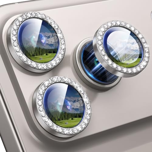 iPhone 17 Pro/17 Pro Max Camera Lens Protector Bling Diamond, Gray - color: Gray, size: 17 Pro/Max