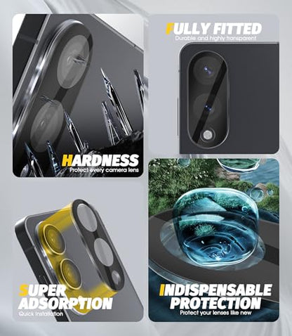 Orzero (3 Pack) Camera Lens Protector Compatible for Samsung Galaxy S25 Edge, Protector de Cámera Tempered Glass 9H Precise Camera Cutouts Anti-Scratch Does Not Affect Night Shots and Flash - size: Samsung Galaxy S25 Edge