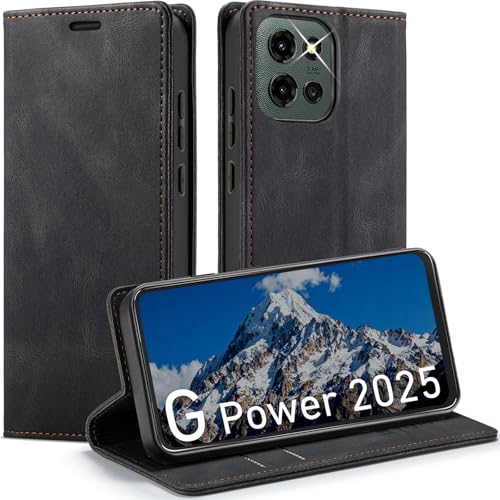 Moto G Power 2025/G Power 2026 Wallet Case with [RFID Blocking],Black | Card Holder, Kickstand, Magnetic, Soft Leather Flip Case Wallet for Moto G Power 2025/G Power 2026 - color: Black, size: Moto G Power 2025/2026 6.8"
