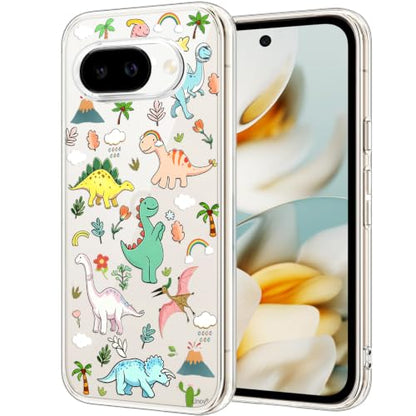 Unov for Pixel 10a Case, Clear with Design, Slim Fit Good Grip, Embossed Phone Case, Shockproof Protective Cover, Raised Camera Protection, Soft TPU, Dinosaur Land - color: Dinosaur Land