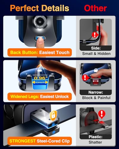 VANMASS【85+LBS Strongest Suction & Military-Grade Ultimate Car Phone Mount - color: Light Blue