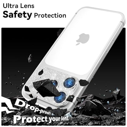 imluckies Compatible with iPhone 17 Pro Max Camera Lens Protector Bling, Ultra HD Tempered Glass Shiny Diamond Camera Plate Sparkle Screen Protection, 9H Anti-Scratch & Easy Install, Glitter Sliver - size: 17promax 6.9" Glitter Sliver