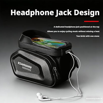 Waterproof Hard Shell Bike Frame Bag, Touch Screen Phone Holder Bag, MTB Cycling Storage Bag,Gift for Dad/Men