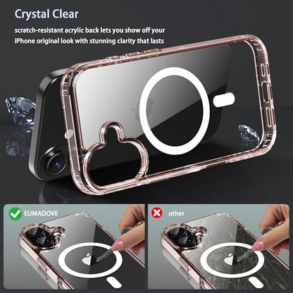 Classic Hybrid Magnetic iPhone 17 Case Phone Case Cover, Screen Protectors X1, Compatible with Magsafe, Anti Yellowing,Slim,Shockproof, Protective(Transparent Pink, iPhone 17) - color: Transparent Pink, size: iPhone 17