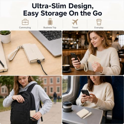 Power Bank Case for Anker Nano 5000mAh Magnetic Wireless Charging Battery - color: Blush, size: 4.05*2.75*0.39inch